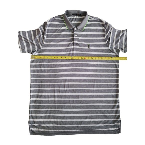 Ralph Lauren RLX Polo Shirt Performance Golf, Men's Size XL Gray White Striped - Picture 12 of 13